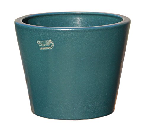 Hentschke Keramik Pflanztopf/Pflanzkübel frostsicher Ø 40 x 32 cm, Effekt grün, 342.040.66 Blumenkübel für Draußen + Innen - Made in Germany von Hentschke Keramik
