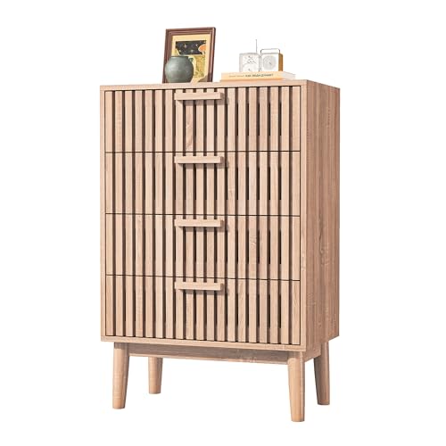 Henunem Kommode mit 4 Schubladen, Aufbewahrungsmöbel aus Holz, Schminktisch, Schublade, Flurmöbel,Schlafzimmer-Kommode,Aufbewahrungsmöbel für Wohnzimmer von Henunem