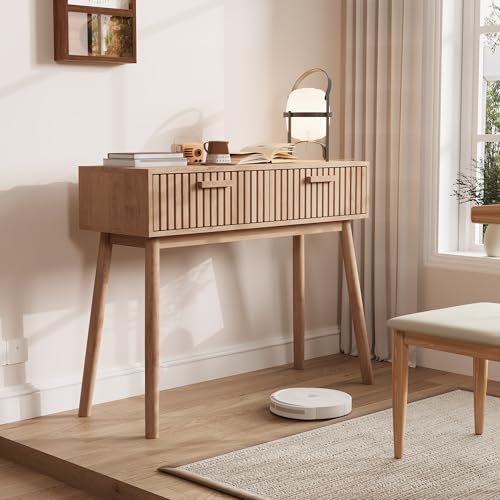 Henunem Konsolentisch, Beistelltisch mit Aufbewahrung, Eingangstisch aus Holz, Schreibtisch mit Schublade, für Wohnzimmer, Flur, Foyer, Schlafzimmer Henunem Konsolentisch, Beistelltisch mit Aufbewahrung, Eingangstisch aus Holz, Schreibtisch mit Schublade, für Wohnzimmer, Flur, Foyer, Schlafzimmer von Henunem