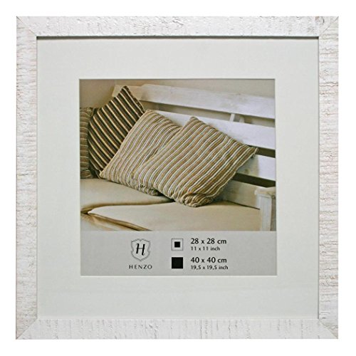 Henzo Driftwood 40x40 weiss Bilderrahmen, Holz, 40 x 40 x 1.5 cm von Henzo