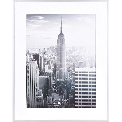 Henzo 8140615 Manhattan Bilderrahmen, Aluminium, Silber, Bildformat 40x50 cm von Henzo