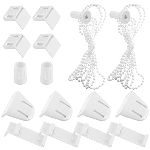 2 Kit Rollo Halterung Fenster, 17mm Rollo Beschläge Ersatzteile, Doppelrollo Klemmhalter, Rollo Kettenzug Ersatz Klemmhalter Klemmträger für Verdunkelungsrollo, Seitenzugrollo, Doppelrollo von Heozhuyi