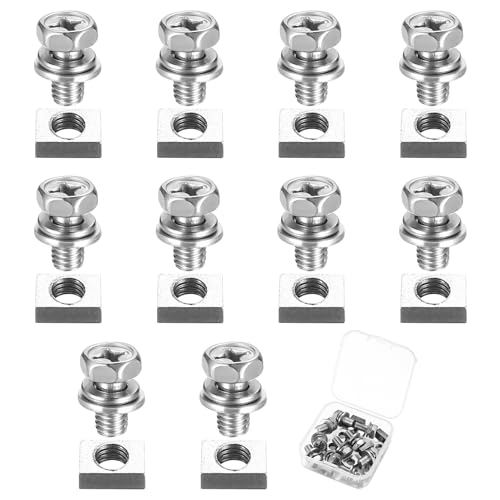 Motorrad Batterie Schrauben und Muttern, 10 Sets Motorrad Batterieklemmen Muttern und Schrauben, Motorradbatterien Schrauben mit Vierkantmuttern für ATV Scooter Fahrrad Roller DIY Motorrad Batterie Schrauben und Muttern, 10 Sets Motorrad Batterieklemmen Muttern und Schrauben, Motorradbatterien Schrauben mit Vierkantmuttern für ATV Scooter Fahrrad Roller DIY von Heozhuyi