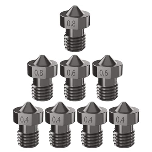 Heozlion 8-Teiliges V6-DüSenset Aus GehäRtetem Stahl, 3D-Drucker V6 Hotend-ExtruderdüSen 0,4 mm, 0,6 mm, 0,8 mm für I3 von Heozlion
