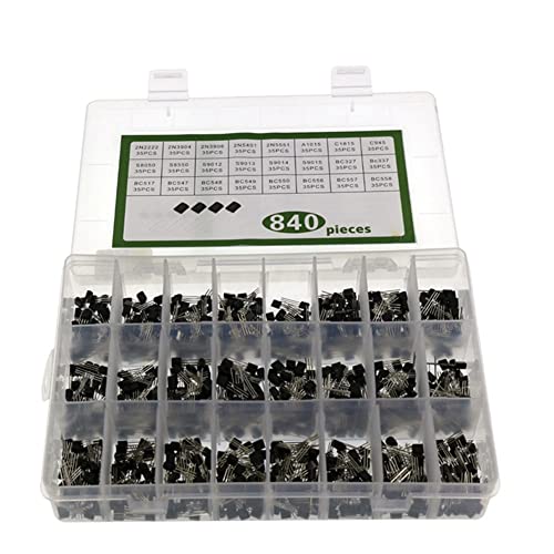 Heozlion 840 STÜCKE TO-92 Diodentransistor-Set Schwarzer Diodentransistor-Anzug 24 Spezifikationen Transistor-Kit von Heozlion