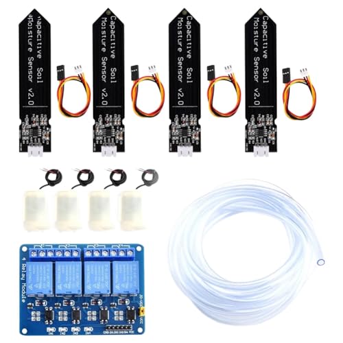 Heozlion Automatisches Bewässerungssystem-Kit DIY Selbstbewässernde Gartengewächshaus-Blumenwasserpumpe Bodenfeuchtesensor-Relaismodul Heozlion Automatisches Bewässerungssystem-Kit DIY Selbstbewässernde Gartengewächshaus-Blumenwasserpumpe Bodenfeuchtesensor-Relaismodul von Heozlion
