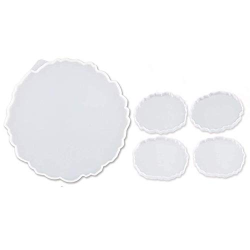 Heozlion Silikon Harz Formen, 1 StüCk GroßE Harz Schalen Form + 4 StüCk Untersetzer Formen, Schalen Formen, Schalen- und Untersetzer Epoxid Formen Set von Heozlion