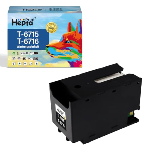 Hepta Print Wartungsbox T6715 T6716 Maintenance Box Ersatz für Epson C13T671500 / C13T671600 Kompatibel für Epson Workforce Pro WF-4720DWF WF-4725DWF WF-4730DTWF WF-4740DTWF WF-C5210DW WF-C5290DW von Hepta Print