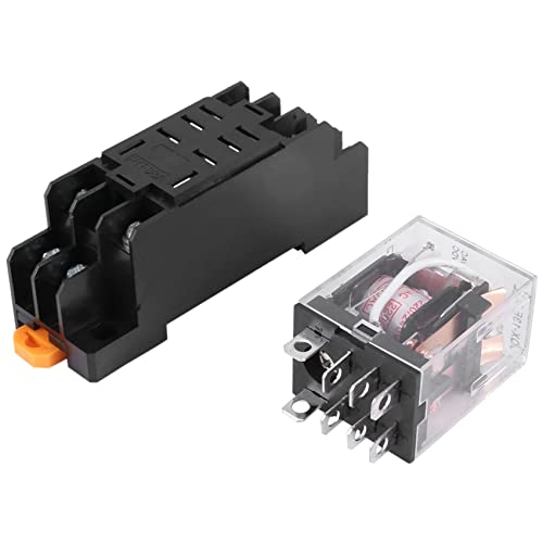 Hepzest SODIAL (R) LY2NJ HH62P-L JQX-13F 220V AC Coil DPDT Power Relais 8 Pin mit PTF08A Sockel von Hepzest