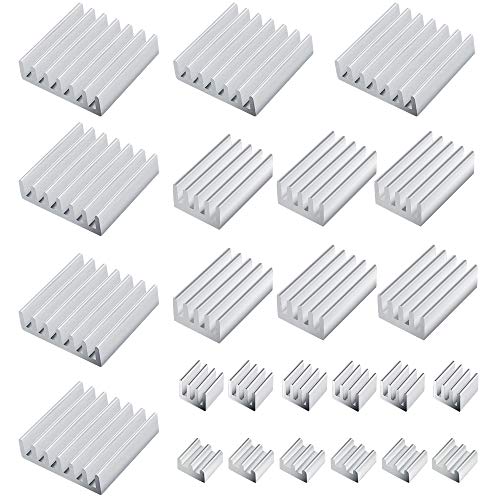 24 Stücke Kühlkörper Aluminium für Raspberry Pi 4 Modell B Kühlrippen Aluminium Set Raspberry Pi 4 Aluminium Kühlkörper mit wärmeleitendem Klebeband für Raspberry Pi 4 24 Stücke Kühlkörper Aluminium für Raspberry Pi 4 Modell B Kühlrippen Aluminium Set Raspberry Pi 4 Aluminium Kühlkörper mit wärmeleitendem Klebeband für Raspberry Pi 4 von Heqishun