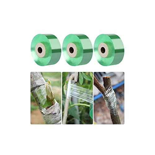 3 Pcs 100m Pflanze Band Pfropfband Pflanze Transparent Band Floristik Selbstklebendes Band Feuchtigkeit Band Pflanze dehnbare Band Transparent Pfropfband Veredelungsband für Pflanzen Blumen/Obstbaum von Heqishun