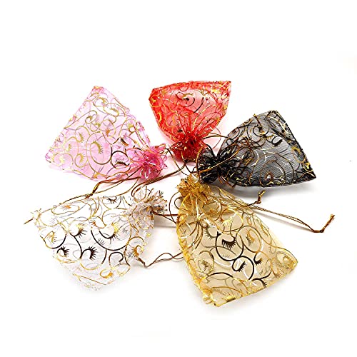 Her Kindness 50 Stück Organzasäckchen, 12 × 9 cm Organza Tasche Schmuck Verpackung Geschenk Candy Hochzeit Party Goodie Verpackung Gefälligkeiten Beutel, Drawable Taschen Präsentieren Sweets Beutel von Her Kindness
