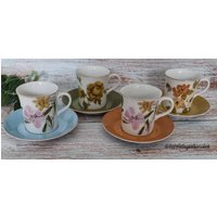 Vintage Royalty Von Yamato Fine China Japan Floral Harlekin Tee/Kaffee-Set von HerVintageObsession