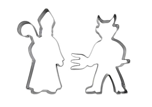 Ausstechformen Set Nikolaus & Krampus – Edelstahl,100 x 57 mm, 92 x 69 mm von Hera