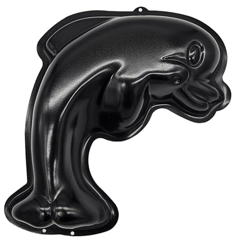 Hera Delphin Backform, Metall, Antihaftbeschichtet, 26,5 x 25,5 x 4 cm, 0,8L, Schwarz von Hera