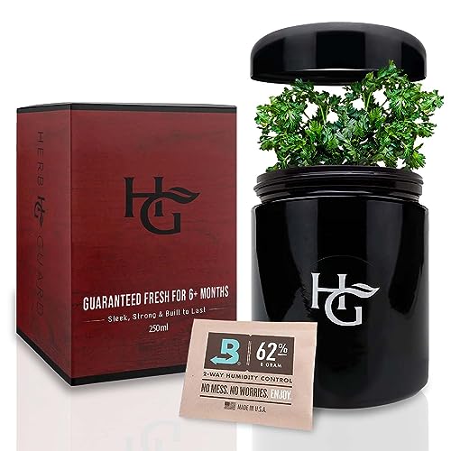 Kräuterbehälter 250 ml, glas, Schwarz , 250 ml von Herb Guard