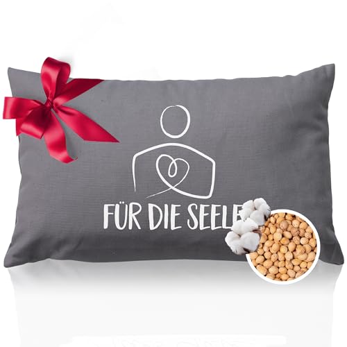 HERBALIND Kirschkernkissen FÜR DIE SEELE – Wärmekissen, Kühlpads - Nachhaltiges Geschenk Wellness-Geschenk für Mama, Oma, Freundin - Ideal zum Muttertag Muttertagsgeschenk Spa Yoga - Grau 30x20 cm von Herbalind