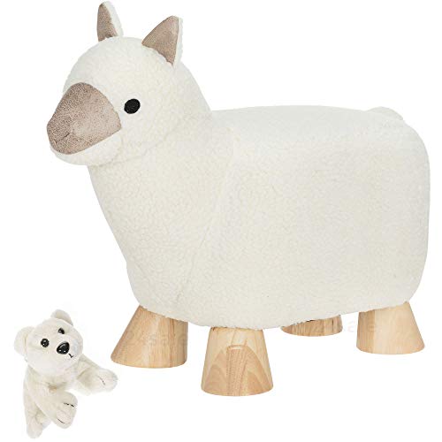 Set Kinder Tierhocker Kinderhocker für Jungen Mädchen ab 2 Jahre Kindermöbel Kinderstuhl Hocker Stockerl Auswahl + Eisbär (lama lotte beige) von Herber u Müller