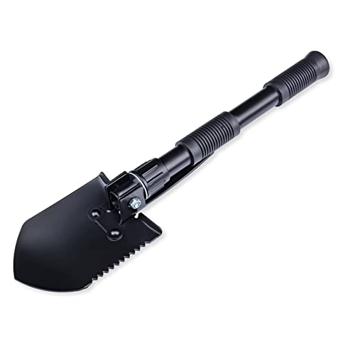 Herbertz Mini Klappspaten, rostfreier A3 Stahl, 40 cm, Nylonetui mit Gürtelschlaufe, robuster Outdoor-Spaten, für Garten, Camping oder Wandern Schwarz von Herbertz