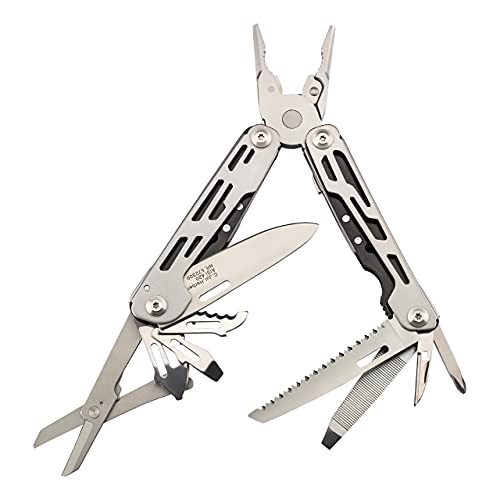 Herbertz Multitool, 14 in 1 Multi-Tool, Multifunktionswerkzeug mit Zange, Messer, Säge, Schere uvm. | inkl. schwarzes Nylonetui mit Gürtelschlaufe von Herbertz