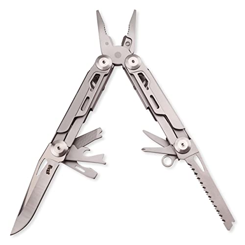 Herbertz Selektion Multitool, AISI 440 Stahl, rostfrei, Back Lock, Taschenclip, Klappmesser, Klappsäge, Outdoor-Messer für Camping oder Wandern von Herbertz