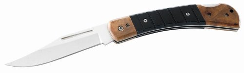 Herbertz Taschenmesser, Griffschalen aus schwarzem Aluminium und Wurzelholzbacken von Herbertz