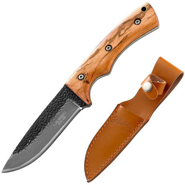 Messer,Zebraholz,Lederscheide, rustikale Schmiedeoptik Messer,Zebraholz,Lederscheide, rustikale Schmiedeoptik von Herbertz