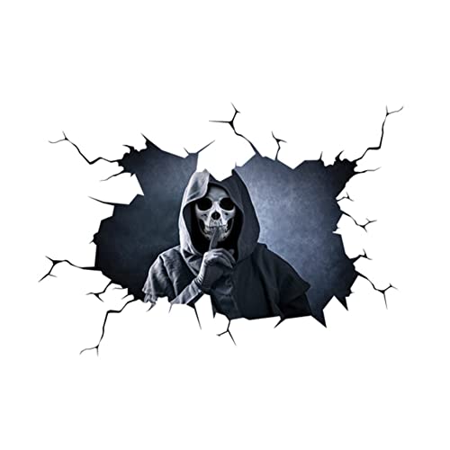 3D Halloween Horror Autoaufkleber, Fenster Aufkleber Teufel Schädel Persönlichkeit Autoaufkleber Heckscheibe Aufkleber Totenkopf Aufkleber Sticker Dekor Für Wand Auto Zimmer Skateboard Laptop von Herbests