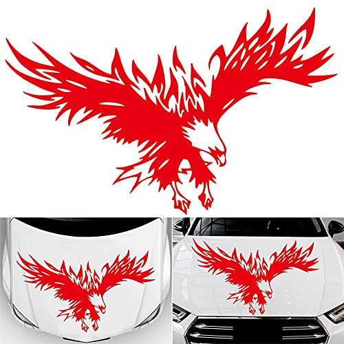 Autoaufkleber 3d Adler, Lustige Cartoon Tier Adler PVC Sticker Motorhaube Aufkleber Wasserdicht Auto DIY Aufkleber selbstklebend Vinyl Adler Aufkleber für Auto Styling Dekoration Aufkleber,Rot von Herbests