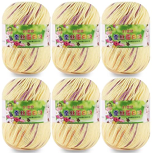 Herbests Garn zum Häkeln und Stricken 6X 50g Wollknäuel Garn aus Baumwolle zum Häkeln, Sockenwolle zum Stricken, Baumwolle Garn zum Häkeln von Socken, Mützen, Schals, Pullovern von Herbests