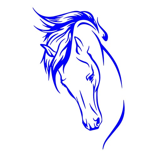 Herbests 5 Stück Pferd Auto Aufkleber, Lustige Tier Pferd 3D Wasserdicht Auto Aufkleber Auto Karosserie Dekor Selbstklebend Motorhaube Sticker Auto Styling Zubehör für Auto LKW Motorrad,Blau von Herbests