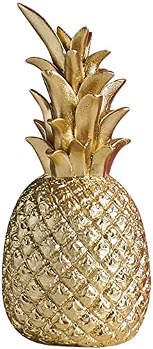 Herbests Ananas Deco Ornamente,Nordic Modern Resin Ananas Dekorative Figur Tischdeko für Geburtstagsfeier, Fenster, Schlafzimmer Desktop Deko,Gold,11 x 25 cm von Herbests