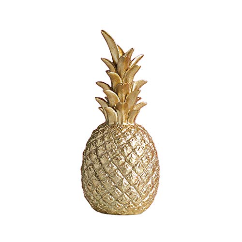 Herbests Ananas Deco Ornamente,Nordic Modern Resin Ananas Dekorative Figur Tischdeko für Geburtstagsfeier, Fenster, Schlafzimmer Desktop Deko,Gold,6.5 x 15 cm von Herbests