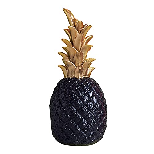 Herbests Ananas Deco Ornamente,Nordic Modern Resin Ananas Dekorative Figur Tischdeko für Geburtstagsfeier, Fenster, Schlafzimmer Desktop Deko,Schwarz,11 x 25 cm von Herbests