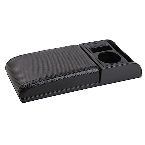 Herbests Auto Mittelarmlehne Pad,Auto Armlehne Kissen Auto Mittelkonsolen Armlehne Kissen Memory Foam PU Leder mit Getränkehalter & Aufbewahrungstasche Mittelkonsole Aufbewahrungsbox Organizer von Herbests