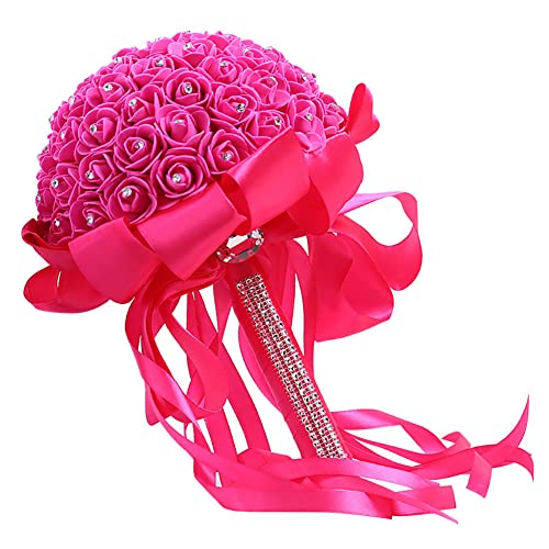 Herbests Brautstrauß Blumen Rosen Blumen Strass Blumensträusse Gefälschte Blumen Koreanischen Stil künstlicher Rosenstrauß Bouquet Deko Braut Hochzeitsblumenstrauß Rosenstrauß Dekoration,Rose von Herbests