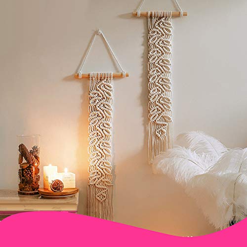 Herbests Große Makramee Wandbehang Boho Deko Tapisserie Gewebte Haus Dekoration Handgefertigte Baumwolle Boho Raumdekoration Natürliches Treibholz Böhmisches Wanddekor Makramee Wandteppich Beige von XGAGHB