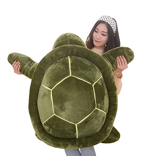 Herbests Karikatur Grün Schildkröte Tier Plüschkissen,Kuscheltier Puppe Umarmungskissen Schlafkissen Sofa Rückenkissen Reise Auto Deko Kissen,Geburtstag Weihnachts Geschenk für Kinder Freundin,50 cm von Herbests