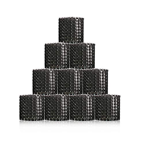 Herbests Serviettenringe,100 Stück Bling Strass Diamant Serviettenringe Serviettenhalter Strassband Selbstklebend mit Klettverschluss für Hochzeit Weihnachten Dinner Party Deko Tischdeko,Schwarz von Herbests