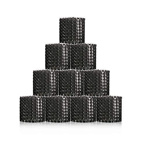 Herbests Serviettenringe,50 Stück Bling Strass Diamant Serviettenringe Serviettenhalter Strassband Selbstklebend mit Klettverschluss für Hochzeit Weihnachten Dinner Party Deko Tischdeko,Schwarz von Herbests