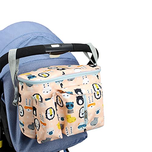 Kinderwagen Organizer, Cartoon Wasserabweisender Buggy Organizer mit Getränkehalter Großer Stauraum Universal Baby Kinderwagen Tasche mit Verstellbaren Schultergurten für Windeln Handys Spielzeug von Herbests