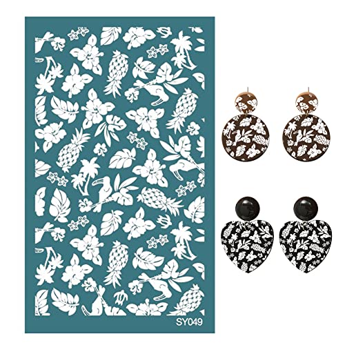 Siebdruckschablonen für Polymer Clay,15cmx9cm wiederverwendbares Tonschablonen Nicht klebende Mesh Schablonen Netzschablonen Transfer Waschbare Schablone für DIY Polymer Clay Schmuck Herstellung von Herbests