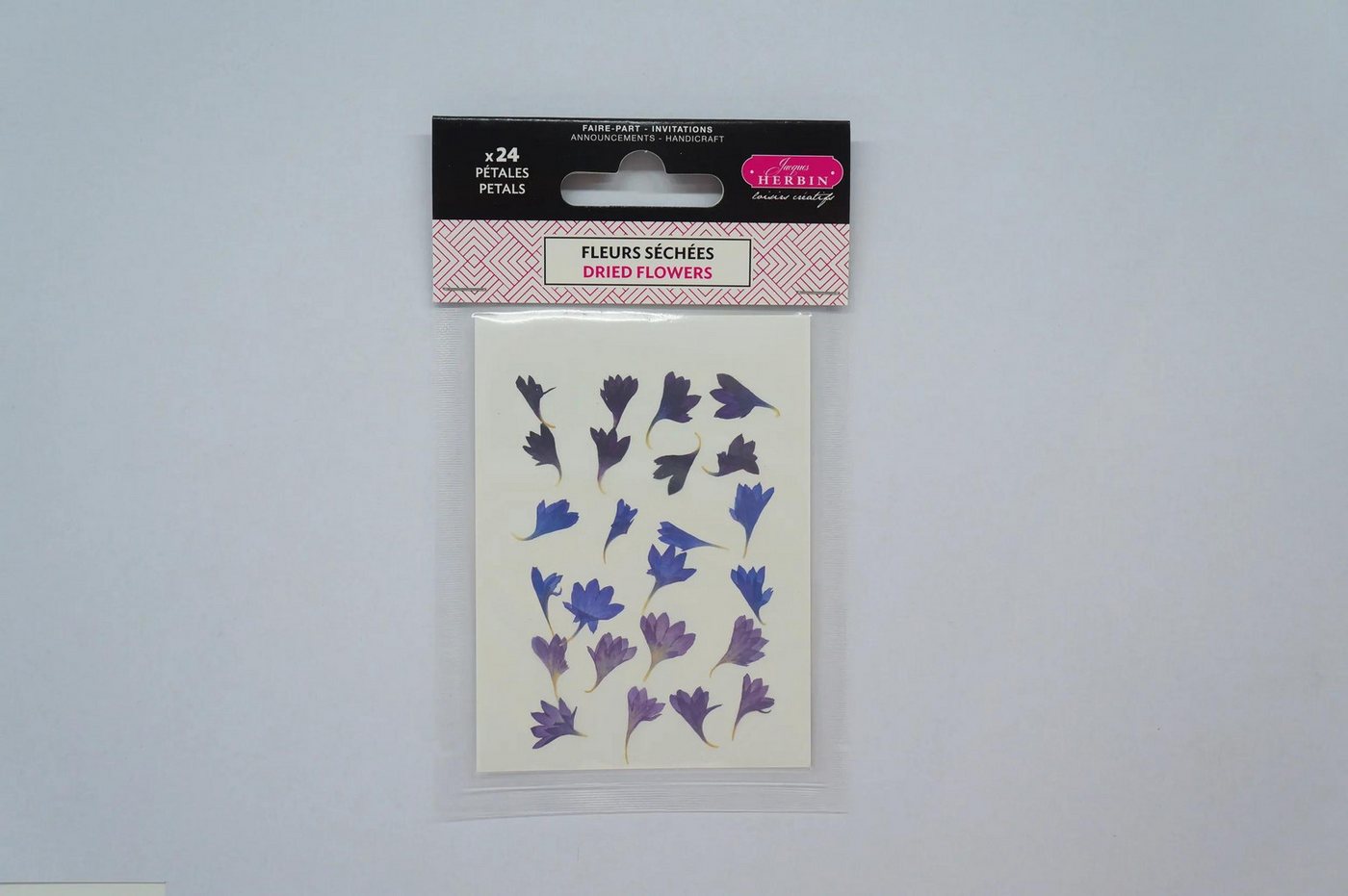Herbin Modelliermasse 3x Trockenblumen, Kornblumenblätter, Pkg 24 Stück Violett 41319T, ENCRES von Herbin