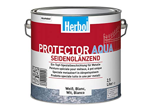 2,5L Herbol Protector Aqua weiss Metall Lack Metallschutzlack Metalllack von Herbol