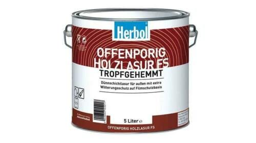 Herbol Offenporig Holzlasur FS Dünnschichtlasur Außen Nussbaum (4 x 0,75 L) 3 L von Herbol