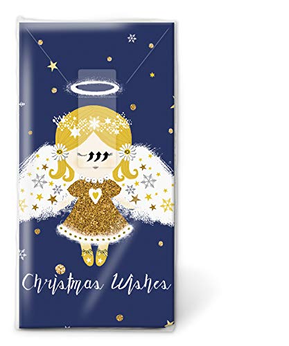 20 Taschentücher Engel in blau Weihnachten Christentum 22 x 21 cm von Herbst / Winter