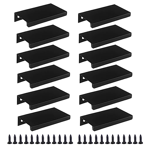 Herbst 12 Stück Möbelgriffe Schwarz 80 mm Schrankgriffe Küchengriffe Schubladengriff Aluminiumlegierung Griffe für Möbel(80 mm) von Herbst