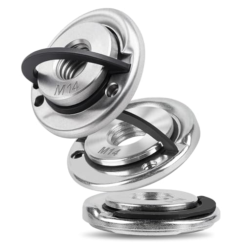 Herbst 3 Stück M14 Schnellspannmutter, Schnellspannmutter mit Hebel für alle Winkelschleifer, Spannmutter Silber Schleifscheibenwechsel ohne Werkzeug von Herbst