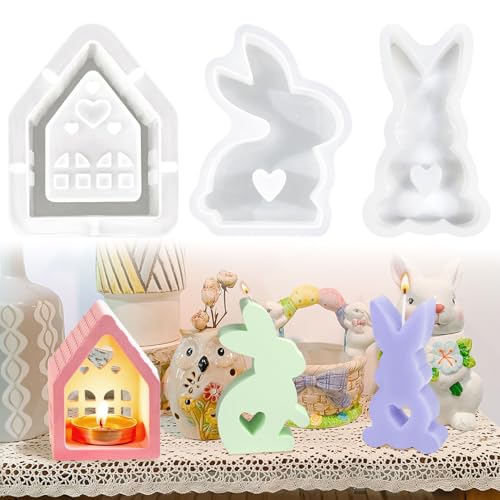 Herbst Silikonformen Gießformen Ostern Hasen, 3 Stück Gießform Ostern Gießformen Silikon Frühling für DIY Hasen Osterdeko Handwerk, Gips, Sojawachs Kerzen Herbst Silikonformen Gießformen Ostern Hasen, 3 Stück Gießform Ostern Gießformen Silikon Frühling für DIY Hasen Osterdeko Handwerk, Gips, Sojawachs Kerzen von Herbst