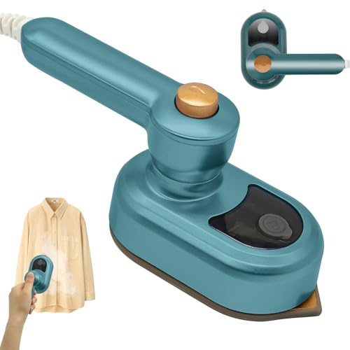 Herbst Dampfbügeleisen Mini, Reise Bügeleisen Faltbares Tragbares, Mini Dampfbügeleisen, Reisebügeleisen Mini Leicht, Trocken und Nassbügeln mit 50ml Wassertank für Zuhause und Unterwegs Grün von Herbst